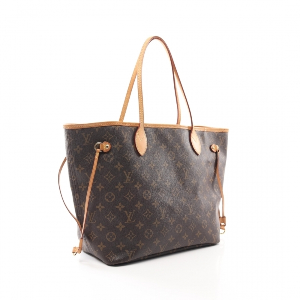 Louis Vuitton Neverfull MM Monogram Shoulder Bag Brown